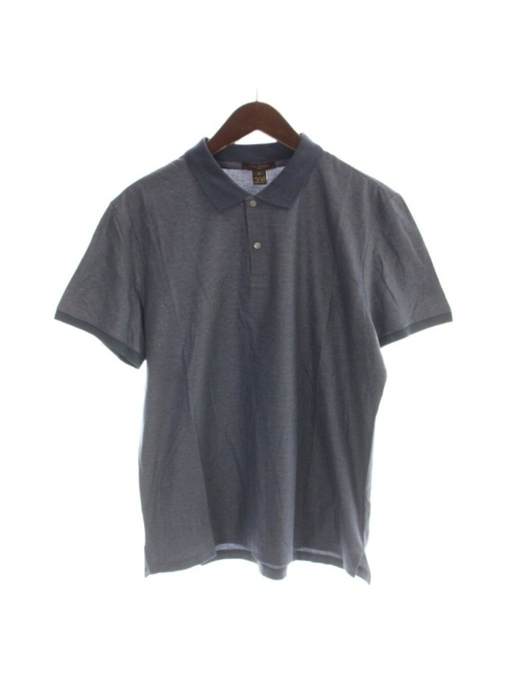 Louis Vuitton Polo Shirt Border M Blue Short Sleeve AP
